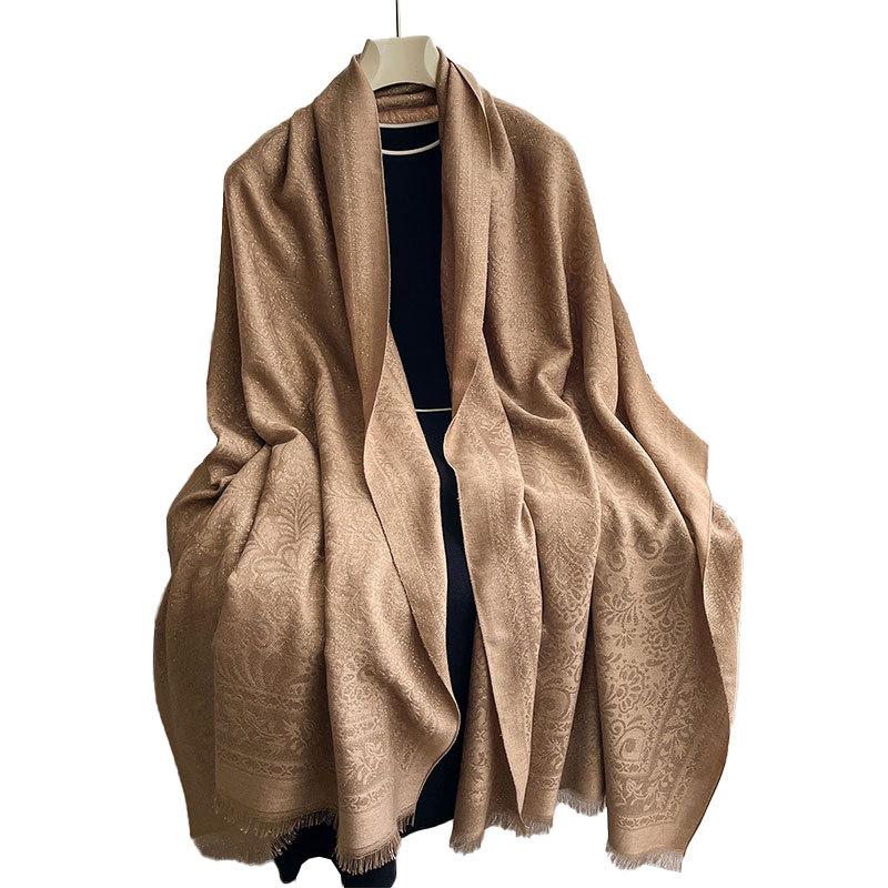 Double-Sided Commuting Warm Fashion Elegant Simple Atmosphere Imitation Cashmere Scarf Shawl Cape Female Big Name Style