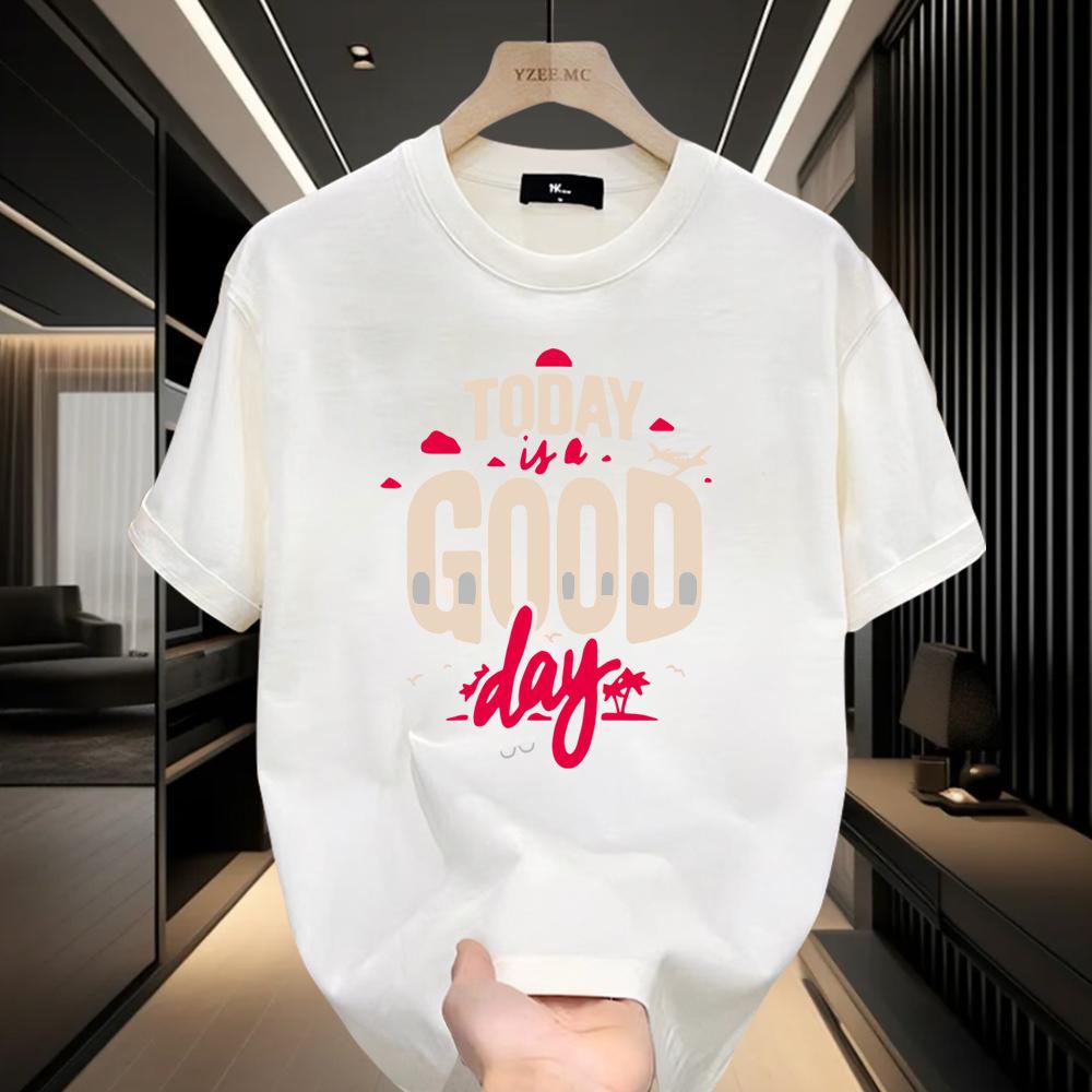 Trendy Brand Short-Sleeved Pure Cotton Men'S Printed T-Shirt Trendy Men'S And Women'S Versatile Round Neck T-Shirt Men'S