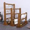 Wooden Jewelry Display Stand: Earring, Keychain, Bracelet Holder with Hooks and Bead String Storage