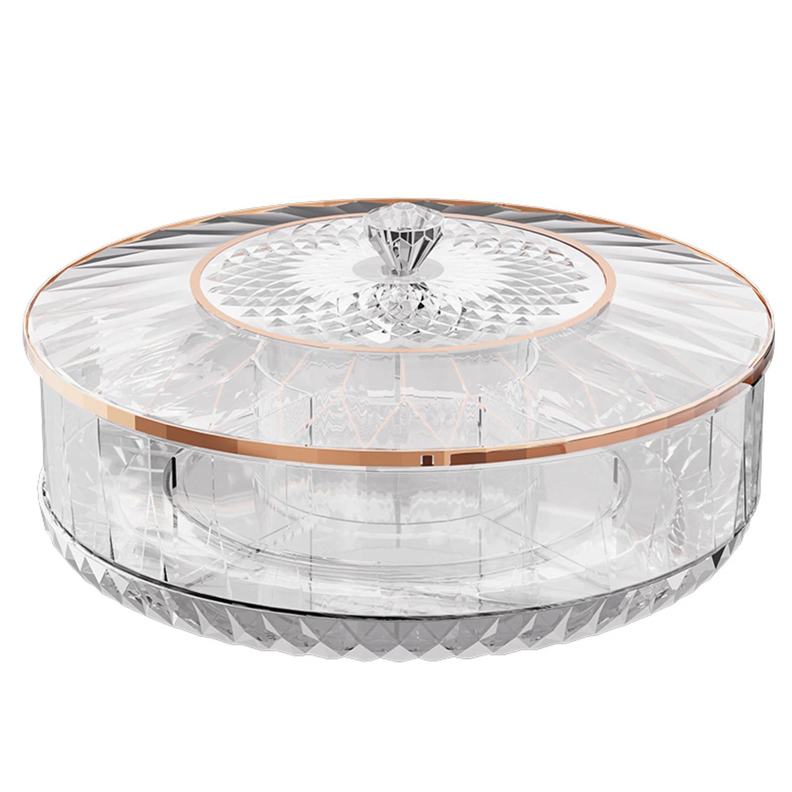 

Household Tea Table Fruit Tray Rotatable Stackable Dispensing Box Dry Tray Dish Candys Container Storage Single