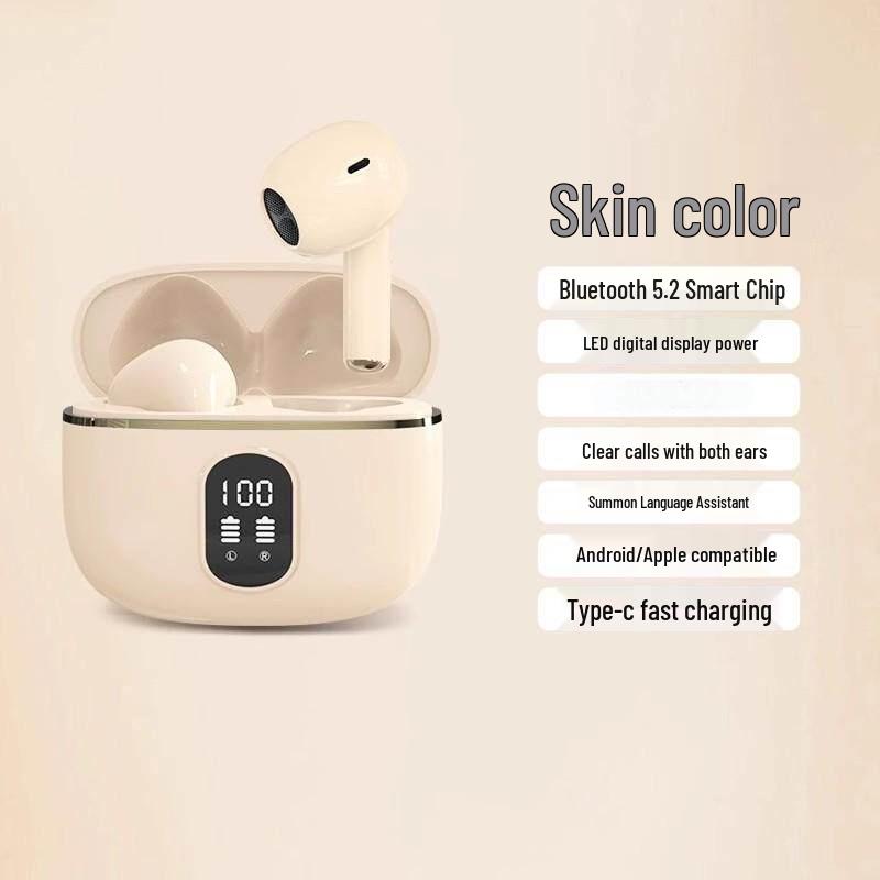 Authentic True Wireless Bluetooth Earbuds 2026: New Model with Digital Display, Noise Cancellation, High-Fidelity Sound, and Extended Battery Life