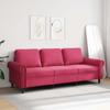 Vidaxl 3-Sitzer-Sofa, Weinrot, 180 cm, Mit Samt bezogen