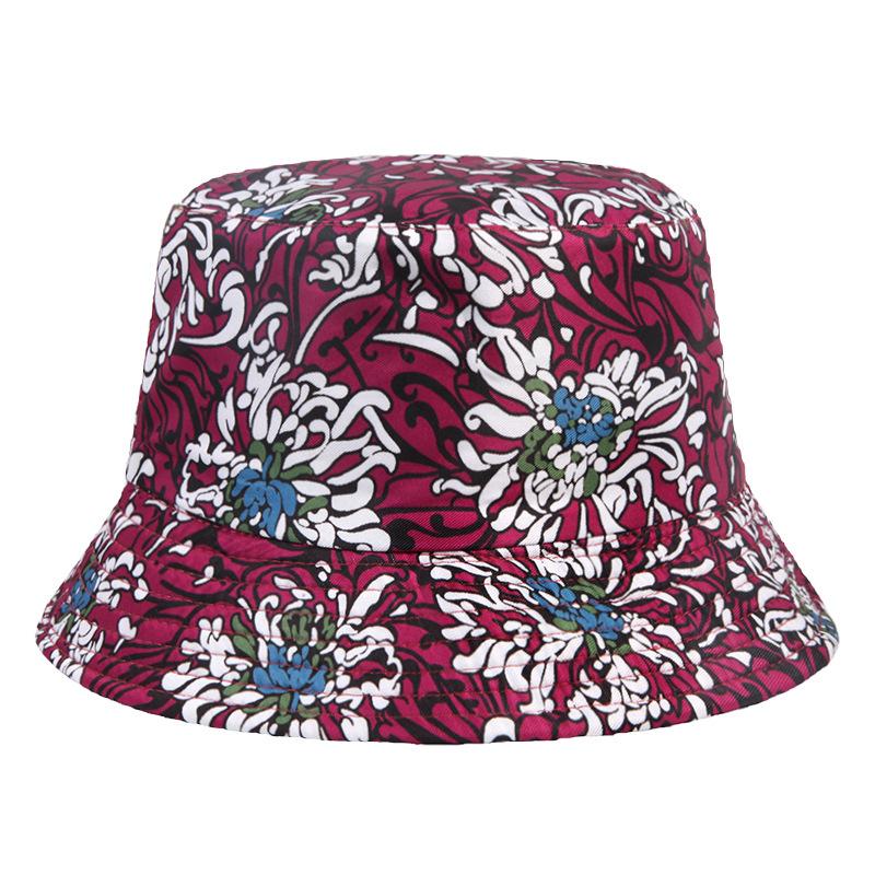 New Summer Women's Sunscreen Breathable Sun Hat Tie-dye Floral Print Bucket Hat Outdoor Sports Casual Fashion Sunshade Basin Cap