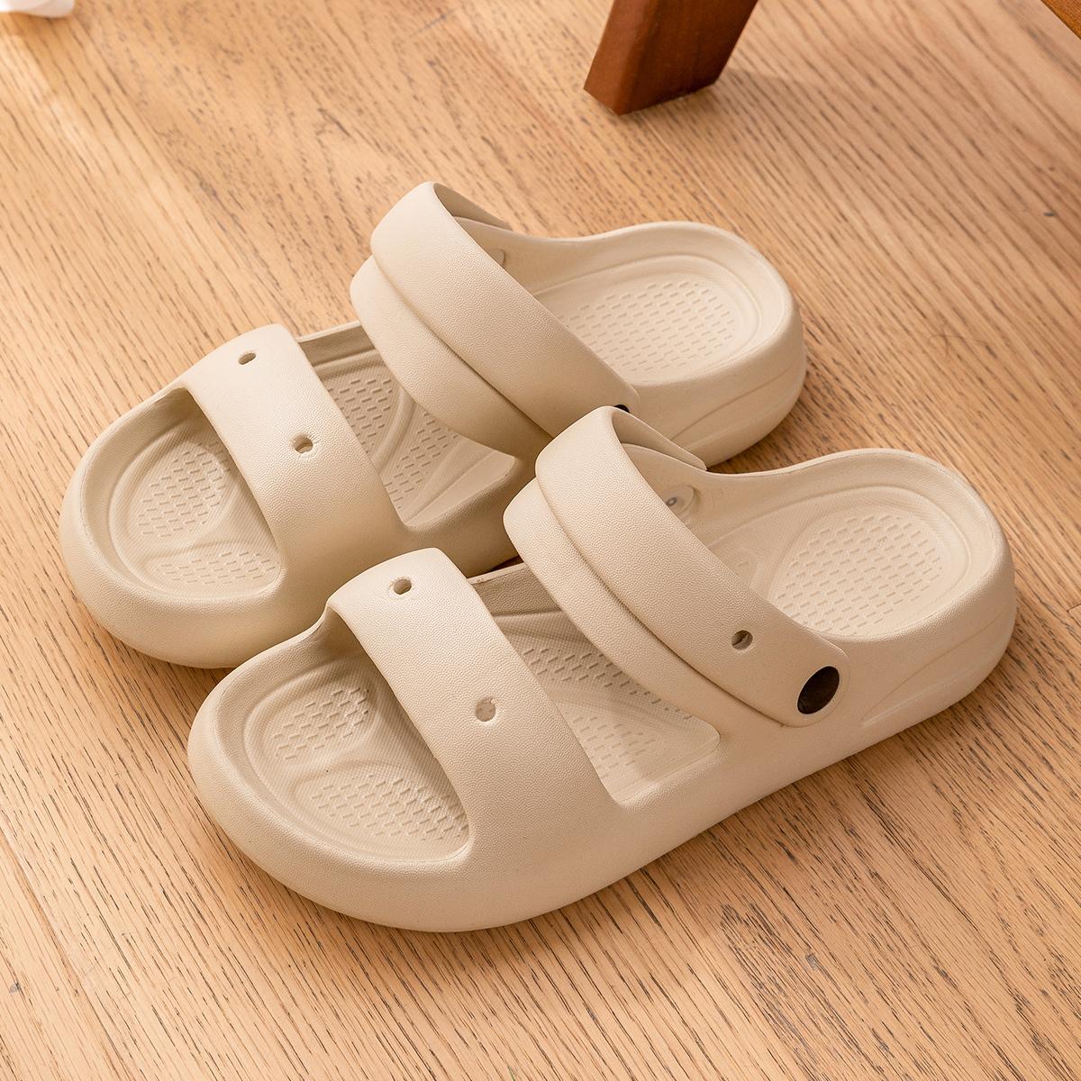 

EVA Women Summer Sandals Thick Bottom Soft Beach Sandals Fashion Comfortable Non-slip Sandals Lightweight Casual Ladies Sandals 36-37 бежевий