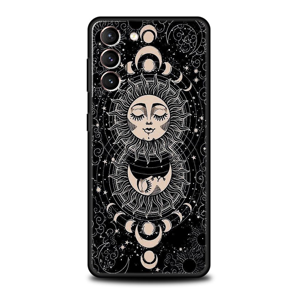 Suns Moons Clouds Astrological Case for Samsung Galaxy S24 S23 S22 S20 S21 FE Ultra S24 S23 S10 S10E S9 S8 Plus 5G Phone Cover