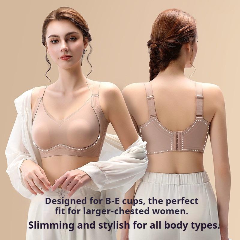 Big Breasts Look Small Nude and Comfortable Bra Seamless No-rims Breast-locking and Fat-locking Underwear