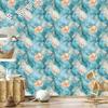 Wallpaper Ink turquoise and light gray, turquoise background 50x1000