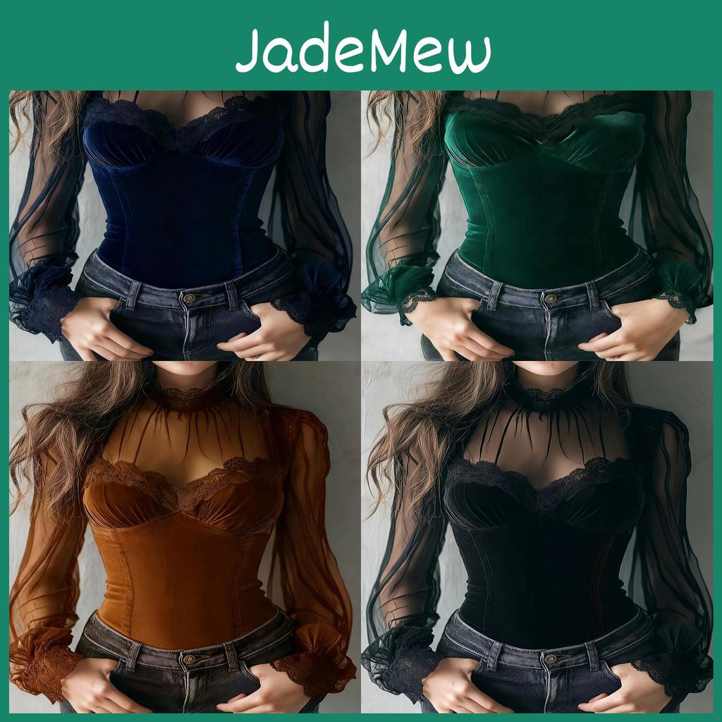 Elegant Polyester Blouse With Ruffle Long Sleeves For Office And Casual Wear