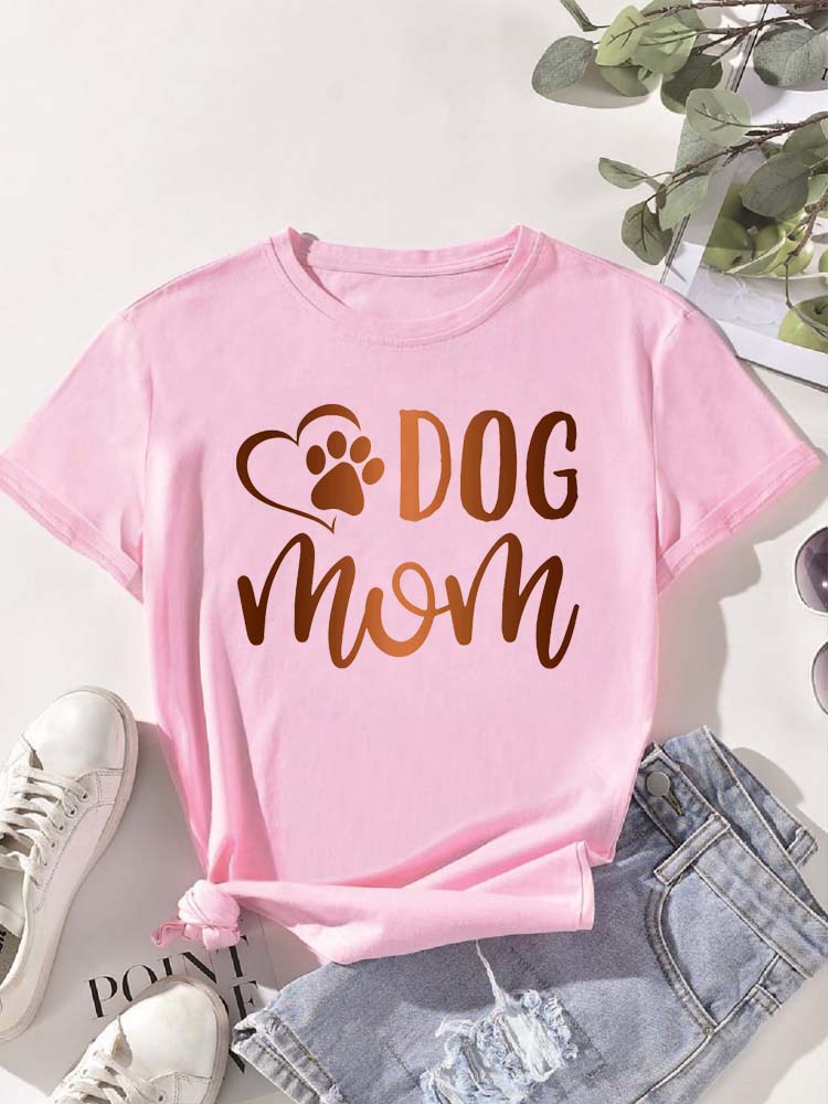 Trend Dog Mama Printed Women T-shirts Fashion Cartoon Graphic Print T-shirts Clothes Female Shirt Short Sleeve Casual Tees