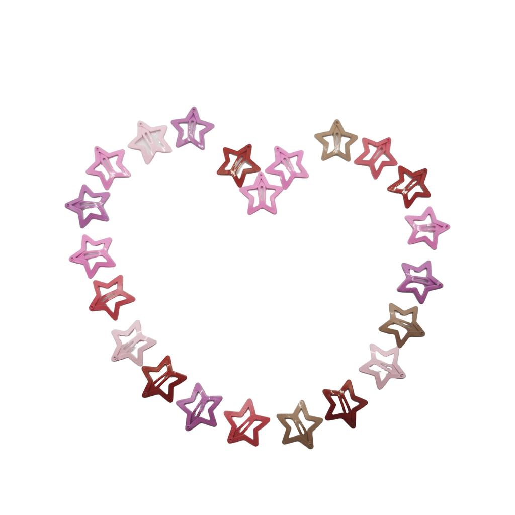 30 Pcs Gold Star Hair Clips 1.2 Inch Vintage Y2K Metal Snap Clips for Women Girl Hollow Punk Hair Accessories