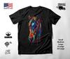 Horse Portrait Neon Graphic T-Shirt Black Unisex S-2XL