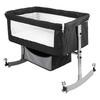 Bedside Crib 4-In-1 Multi-function with Changing Table, 6 Levels Height Adjustable Baby Bed Basket & Mosquito Net, Portable Newborn Infant