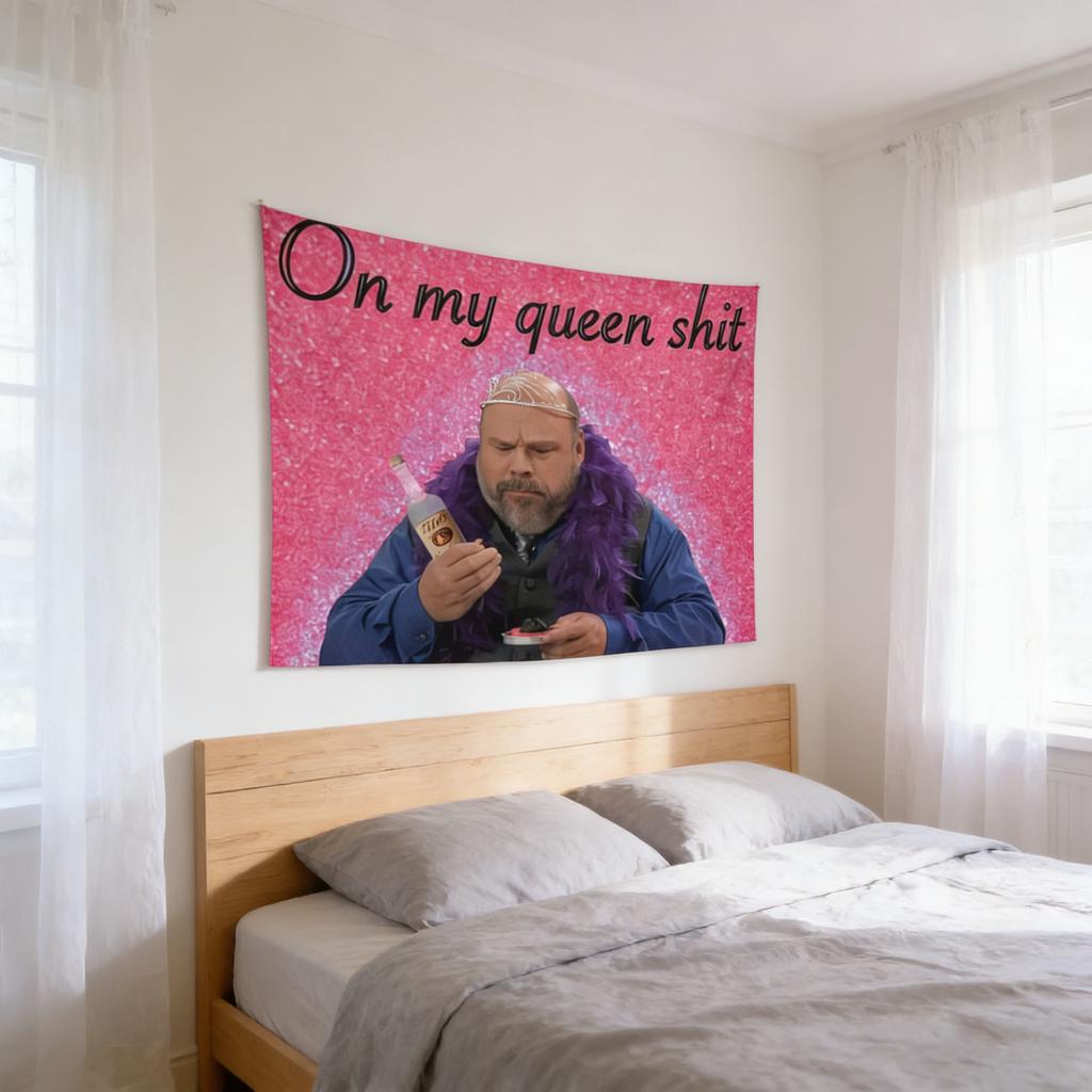 Bertram On My Wall Tapestry 40X60, Funny Bedroom Dorm Classroom Decor, Humorous Wall Hanging Gift For Friends