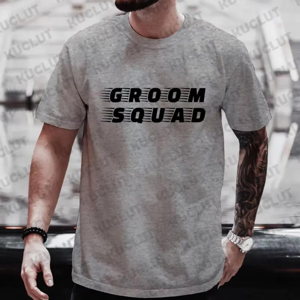 Groom Squad Groomsman T Shirts Male Team Future Groom Wedding Graphic Evg Tops Best Man Single Farewell Bachelor Stag Party Tees