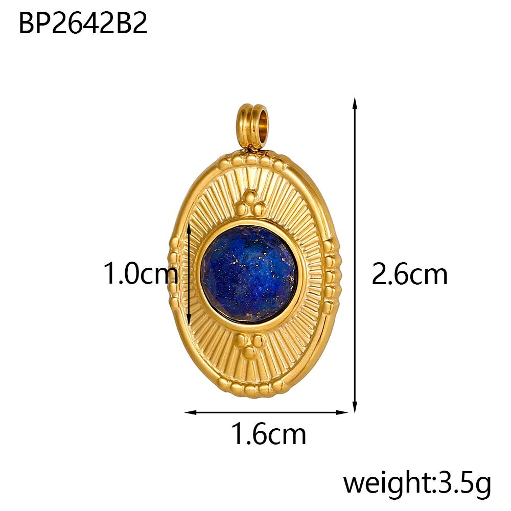 CARLIDANA Luxury Gold Plated Stainless Steel Charm Evil Eye Oval Heart Flower Colorful Natural Stone DIY Jewelry Making Women