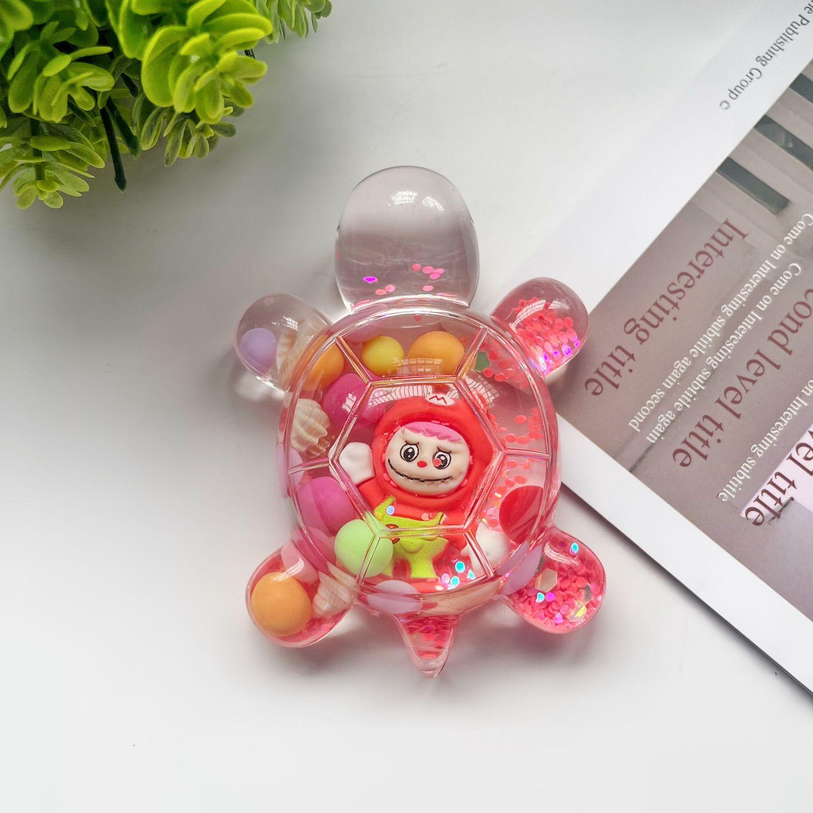 

Милая фигурка черепахи с текучим песком, заполненная маслом, 9,3 см red