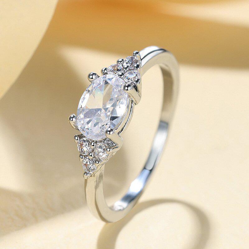 Simple light luxury Korean ring for women, elegant engagement wedding ring, gentle single ring