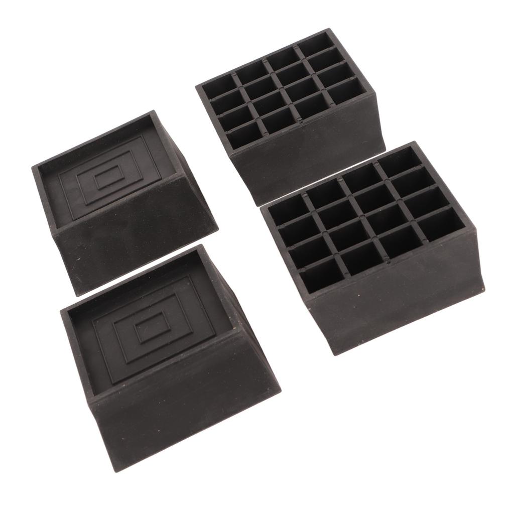 Furniture Riser 2 Inch Stackable TPU Square Desk Riser Heavy Duty Waterproof Anti Slip Black Heighten Riser Bed Lift