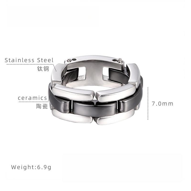 

Корейская версия красивого персонализированного керамического кольца, мужское и женское одинаковое кольцо с ювелирными изделиями, титановое стальное парное кольцо на мизинец 8
