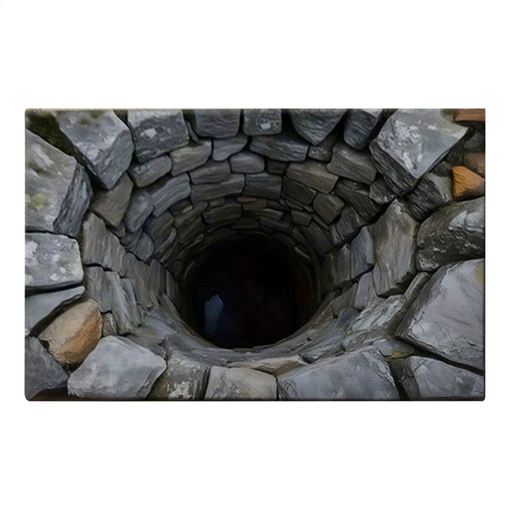 3D Rugs Optical Illusion Anti-Slip Hole Doormat 3D Illusion Hole Rug for Christmas Halloween Bedroom Living Room Bathroom