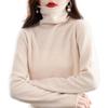 Women's Cashmere Turtleneck Sweater – Solid Color, Short Style, Simple Knit, 100% Wool for Autumn and Winter.