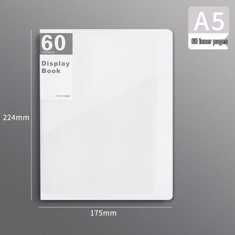 A5 Transparent Ring Binder File Folder, Multi-page: 20/30/40/60 Pages