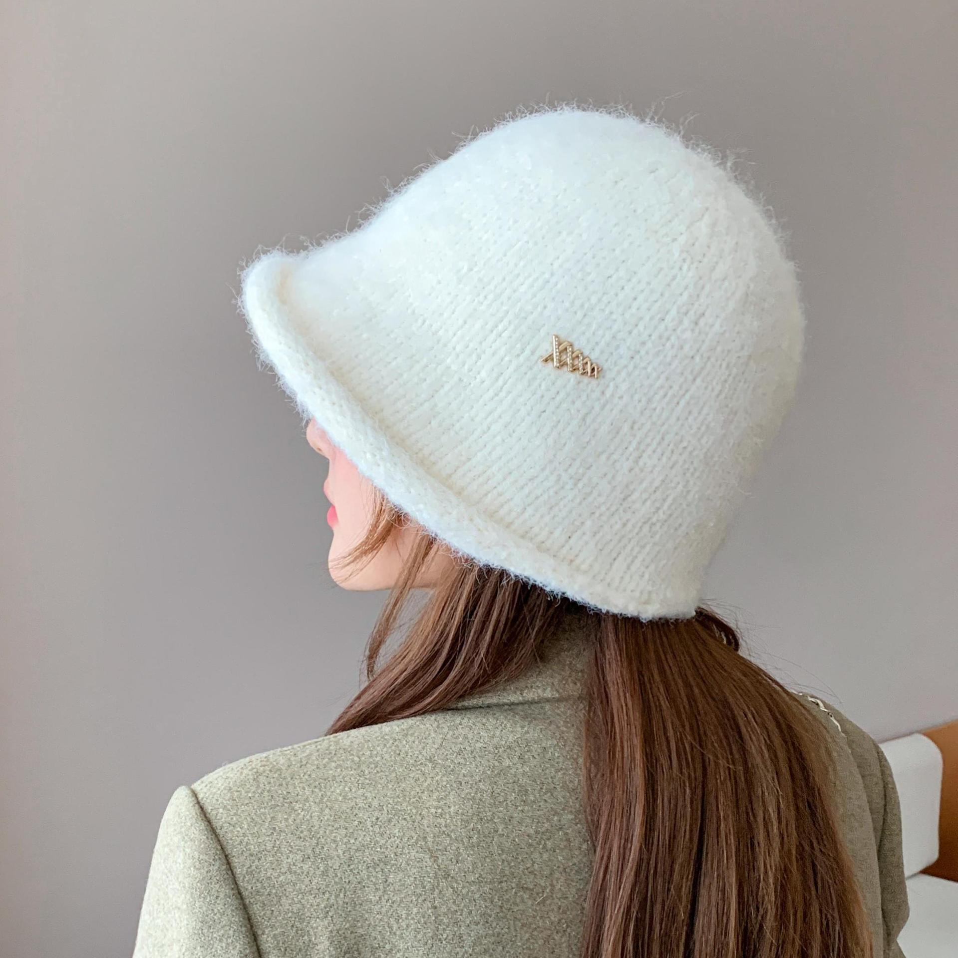 

New Woolen Hat Autumn and Winter Women s Casual Basin Hat Warm Plus Velvet Fashion Hat Versatile New Knitted Hat One Size