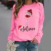 Women's Christmas Pattern Long Sleeve Round Neck Hoodie