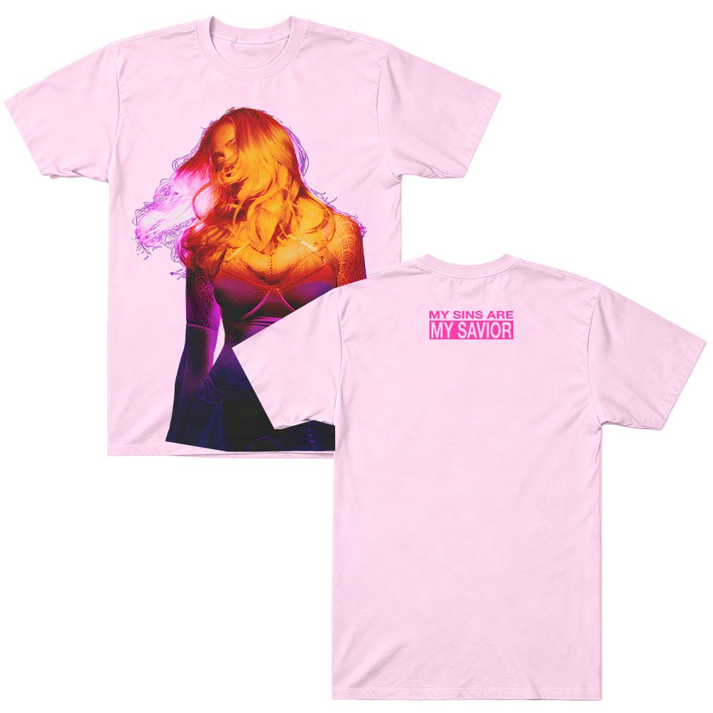 My Sins Are My Savior Tee Madonna Portrait Graphic Cotton T-shirt Unisex Short Sleeve Tees Pop Singer Tour Print Casual Clothing