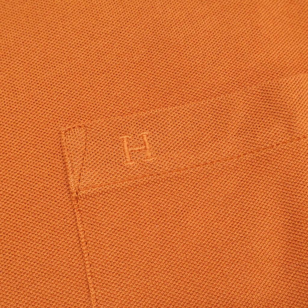 Hermes 467990HA Saddle Stitch Cotton T-Shirt Tops L OrangeUsed