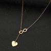 Korean Style Geometric Heart Pendant Necklace - Minimalist Personality Chain