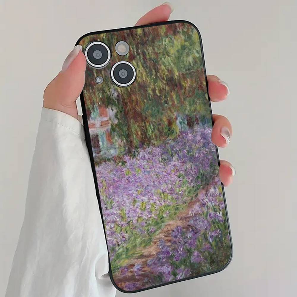 C-Claude M-Monet Art Style Phone Case Cool Black Silicone Soft For IPhone 16 15 14 13 12 11 X XR Plus Pro Max Plus
