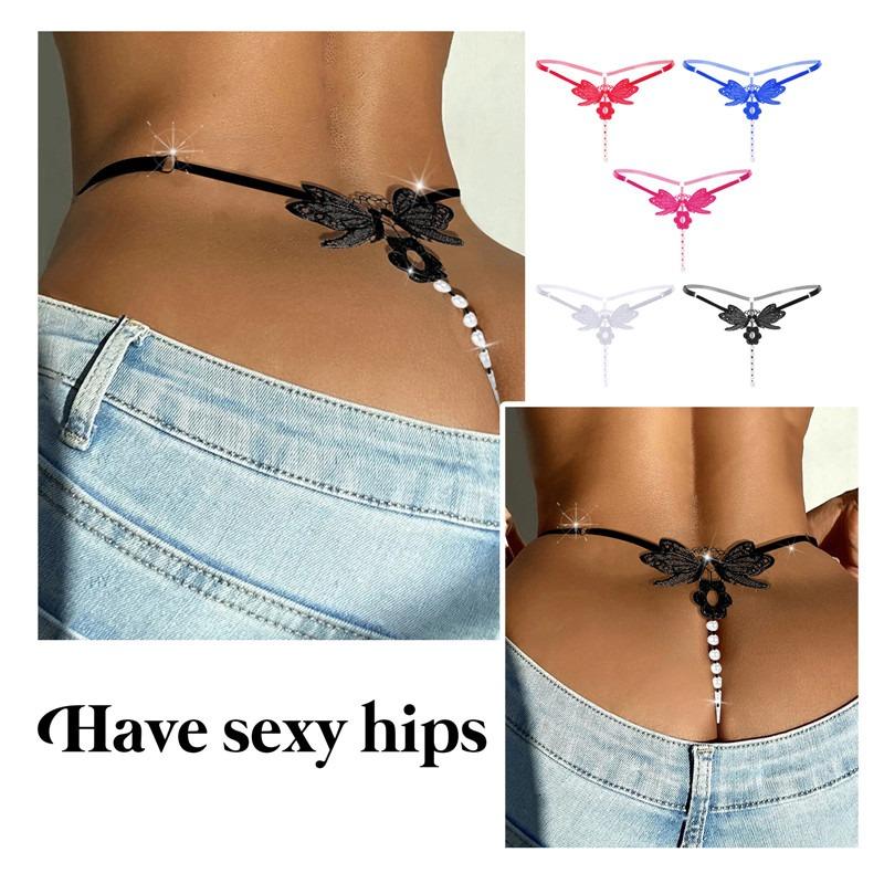 WEIRDO Lenjerie sexy pentru femei Imbracaminte erotica sexuala Perle Masaj Chiloți pentru dama Cu margele G-String Babydoll Bikini Tanga