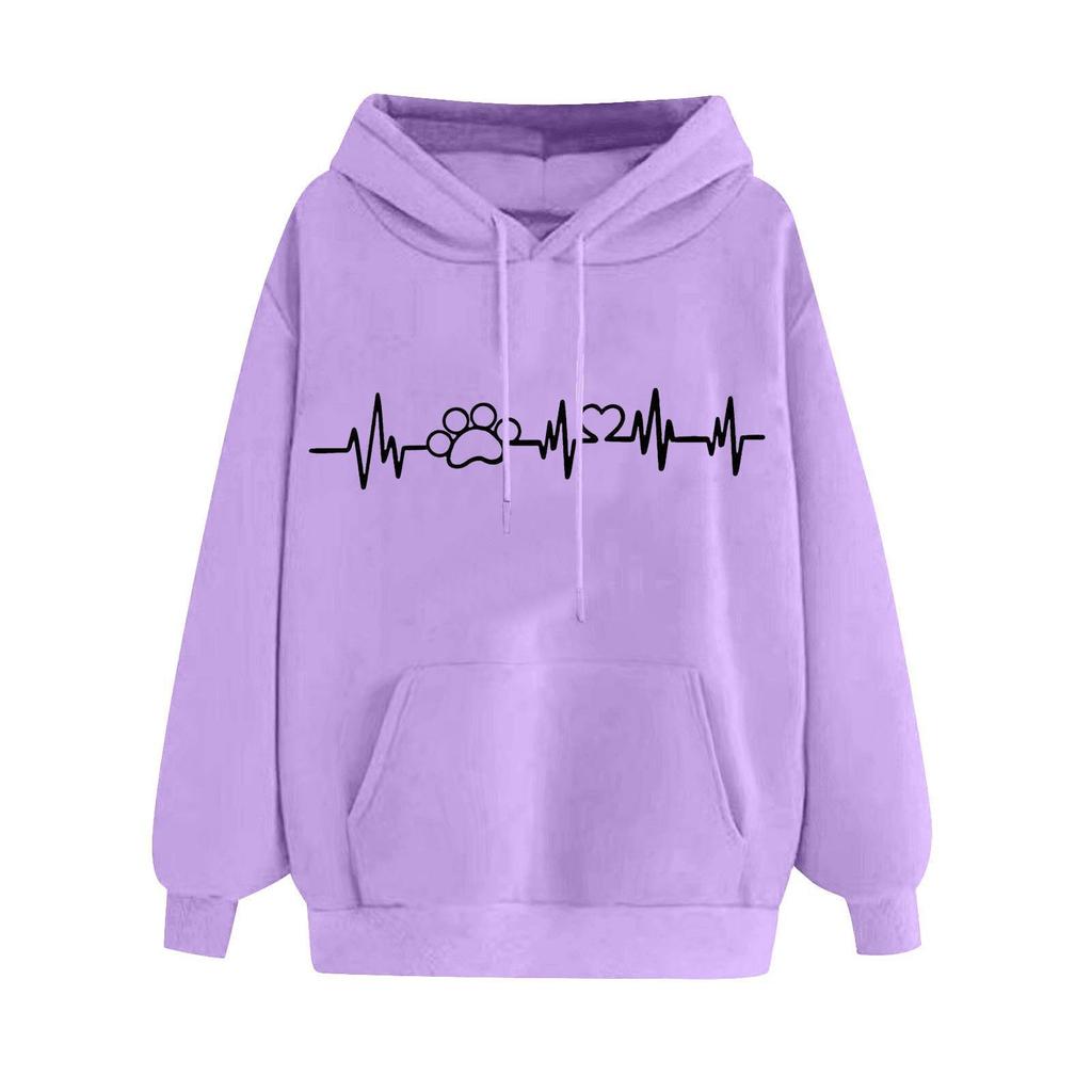 2026 spring love printing cross-border sweater loose men's and women's trendy hoodies hooded tops women's European and American clothing