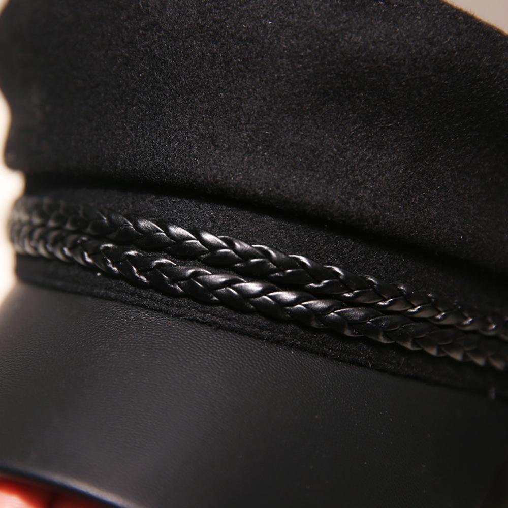 Travel Cadet Black Women Men Spring Autumn Flat Top Beret Caps Sailor Hats Octagonal Hat Hat
