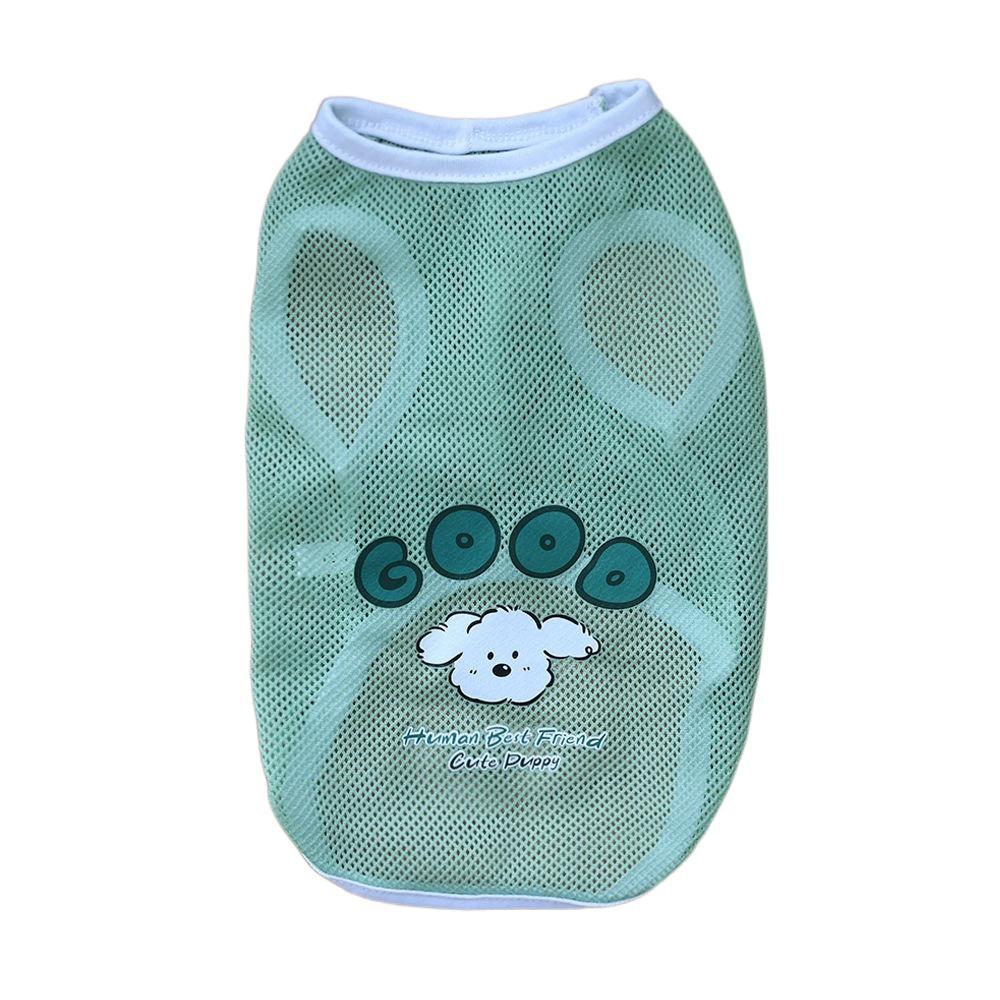 

Cartoon Pattern Dog Clothes Thin Cat Sunscreen Vest Dog Costumes Pet Mesh Vest Spring 4XL зелёный