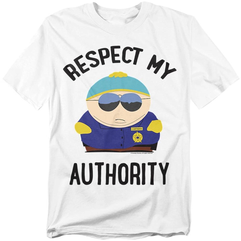 

Южный Парк Футболка с принтом Respect 100% Хлопок Мужские Футболки Топ S-5XL, Белый 2XL