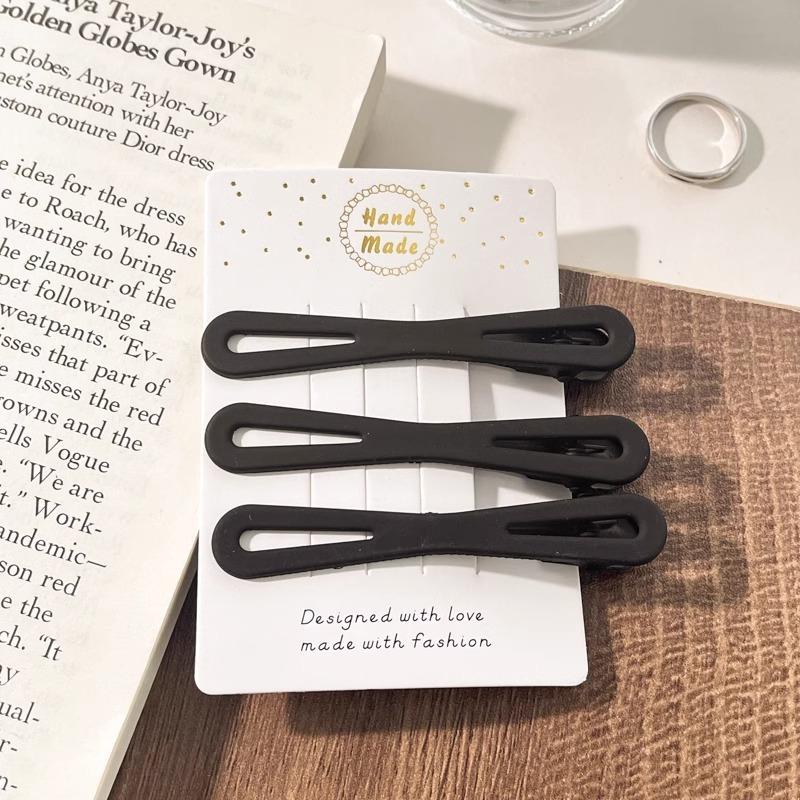 New Black Hairpin, Women'S Broken Forehead, Side Duckbill Clip, Clip For Adult Hair Accessories, Simple One-Word Clip.