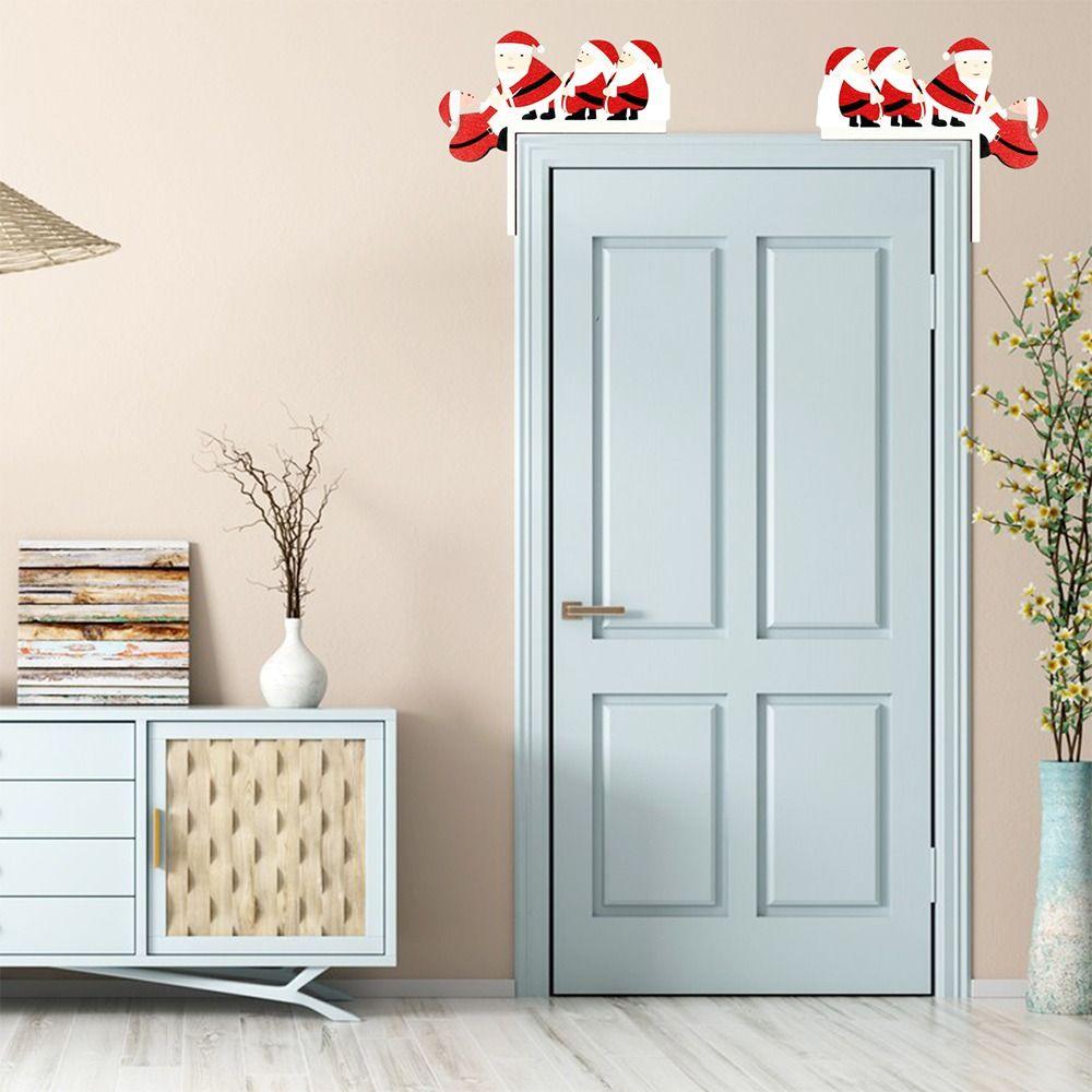 Wooden Xmas Door Corner Sign Home Atmosphere Layout Door Pendant Christmas Decoration