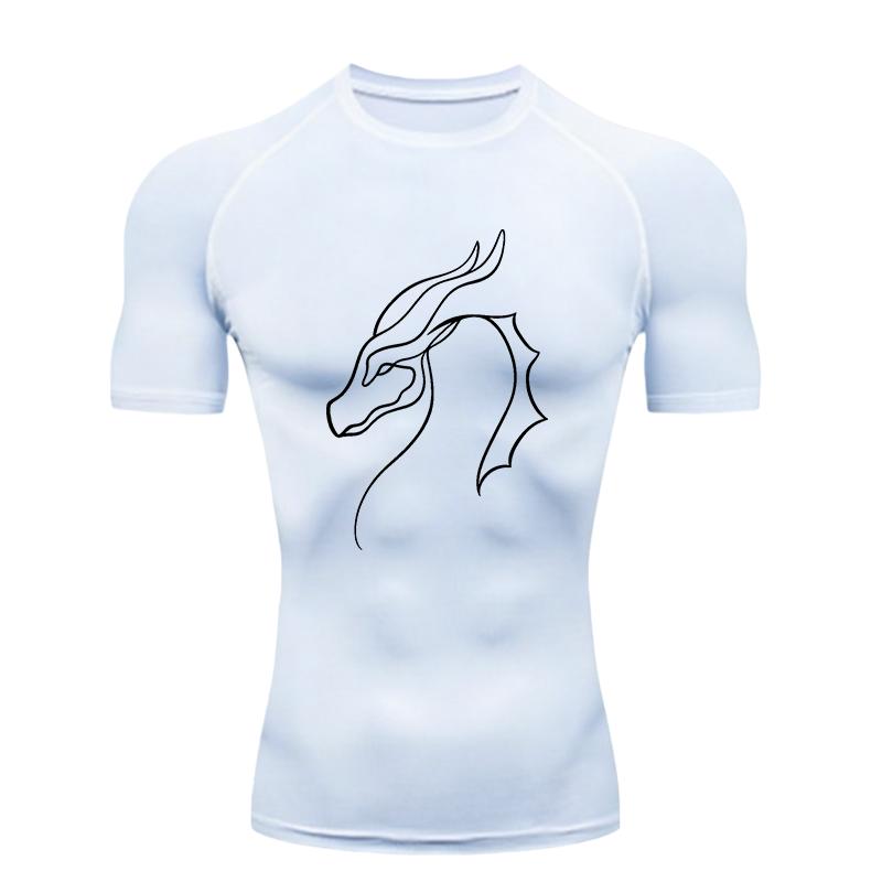 Dragon Head 2026 Men Sports T Shirt Training Jogging Running Workout T Shirt Compression Rashguard Tops Tee Short Sleeve T Shirt