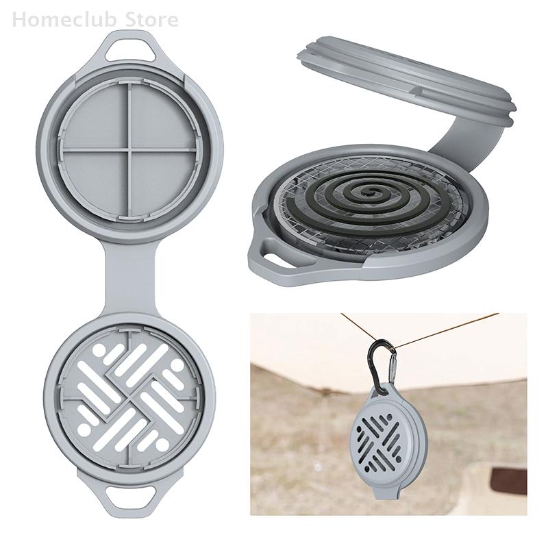 1Pc Portable Mosquito Coil Box With Carabiner For Outdoor Camping Silicone Mosquito Incense Rack Holder Hiking Accessories