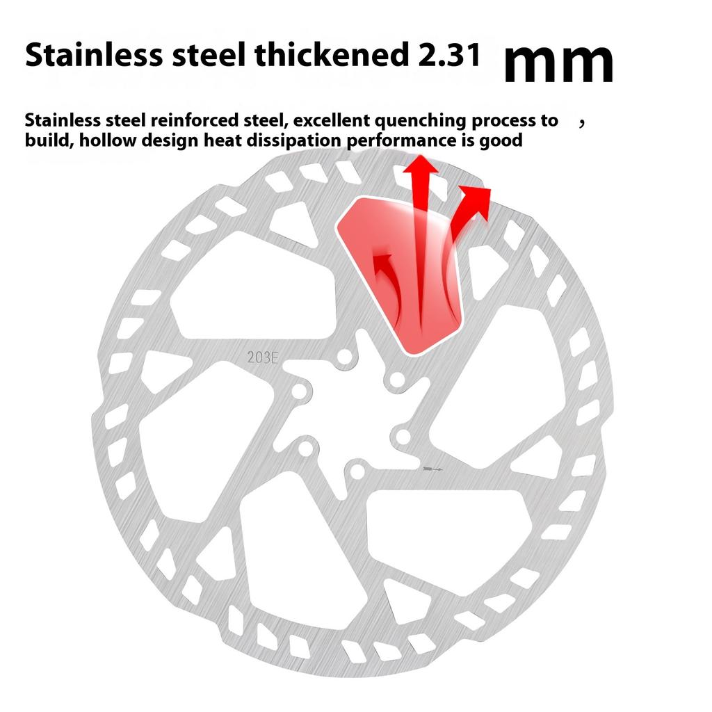Rotor de Frein à Disque Électrique et Vélo SNAIL L-013 160mm Disque en Acier à Six Rayons 2,3mm avec Plaquettes Composant
