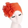 Women Ladies Retro Big Flowers Hat Turban Brim Hats Pile Cap