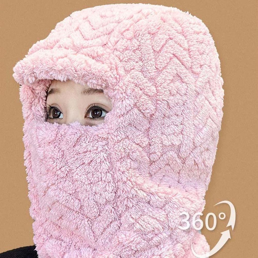 Polyester Warm Wrap Head Hat Solid Color Compact Cap Scarf Ski Windproof Cap Women
