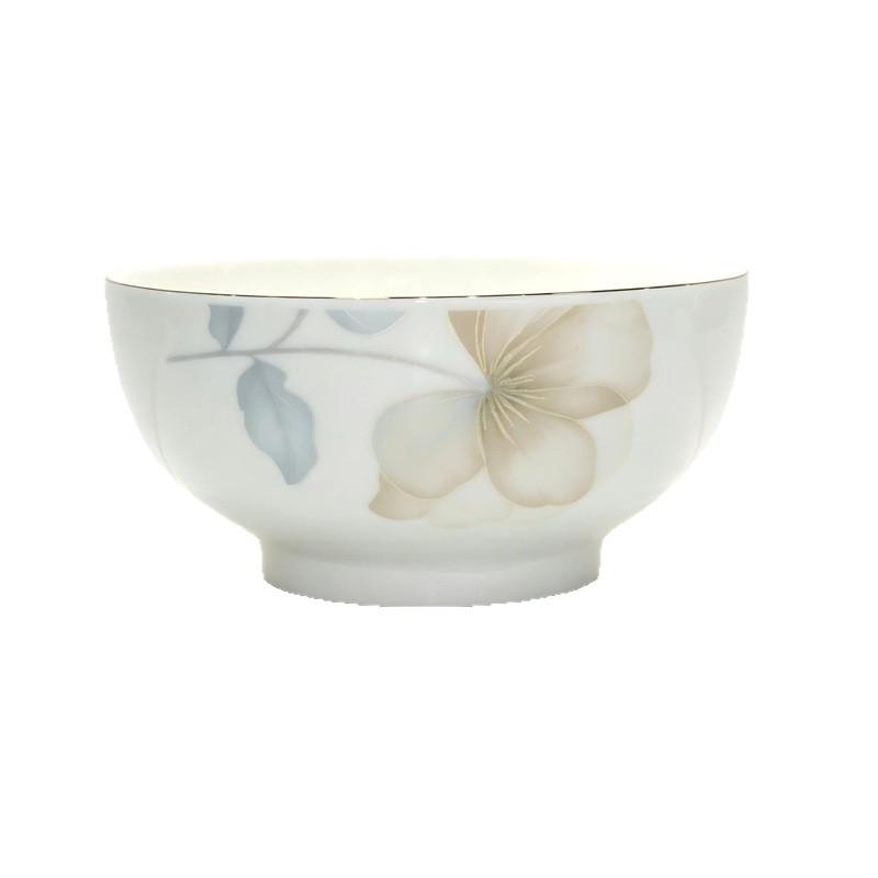 Set di stoviglie in ceramica smaltata con bordo dorato Yu Bao Fang - Elegante collezione di ciotole e piatti per la nuova casa.