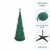 Warm White Lights Folding Christmas Tree Pre-Decorated Collapsible Holiday Tree  Festive Decor