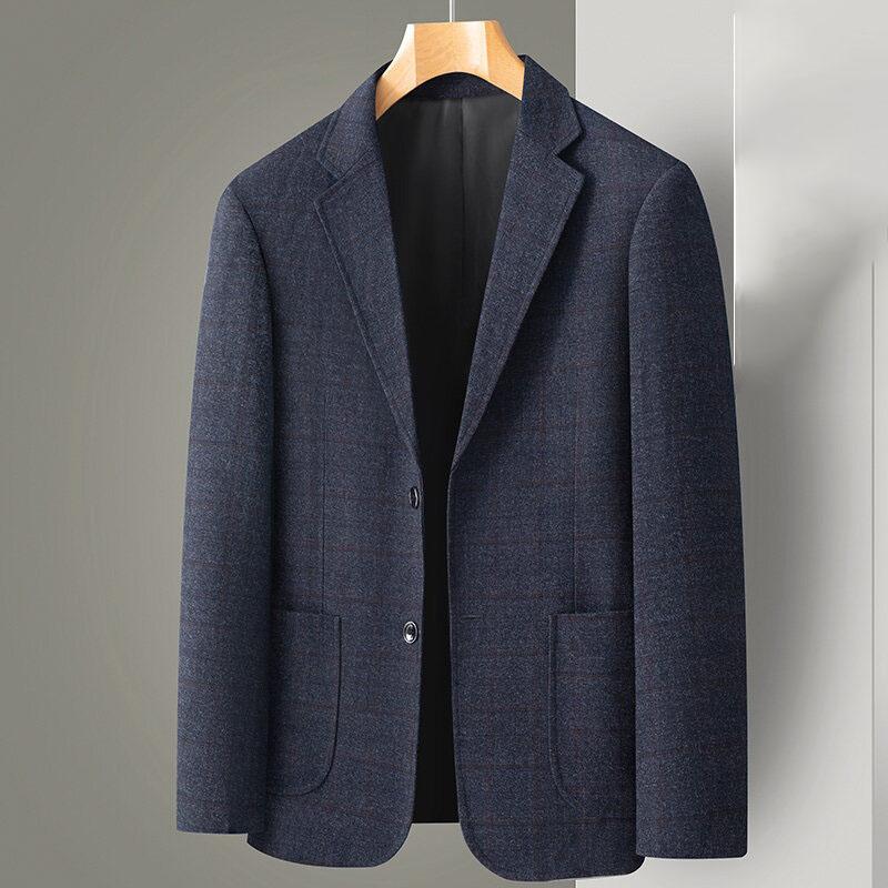 Men's Blazer Coat Fashion Middle-aged Business Casual Professional Wear Casual Loose British Style Sub-trend Four Seasons Suit