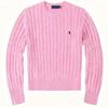 Women's V-Neck Cable Knit Cardigan with Horse Logo Embroidery - Pure Cotton, Long Sleeve, Casual Style.