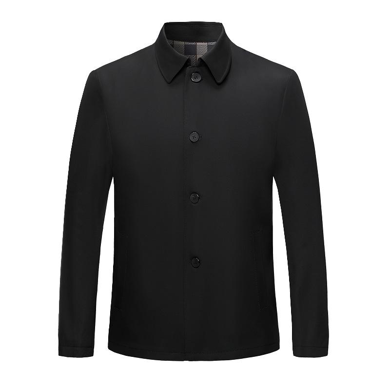 Dad's Clothing Men's Jacket Spring and Autumn Loose Lapel Middle-aged and Elderly Dad's Clothing Button Mulberry Silk Casual Jacket