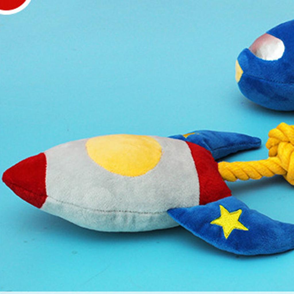 Plush Pet Toy Squeaky Soft Bite Resistant Teeth Grinding Stuffed Pet Chewing Toy with Rope Knot for Cat Dog